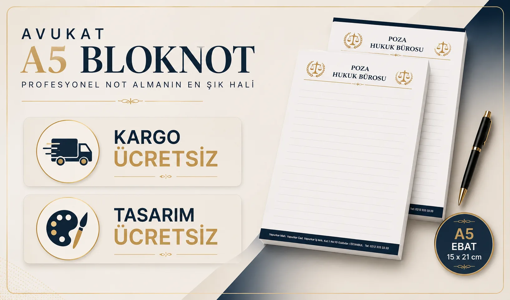 avukat a5 bloknot kargo ücretsiz tasarım ücretsiz poza