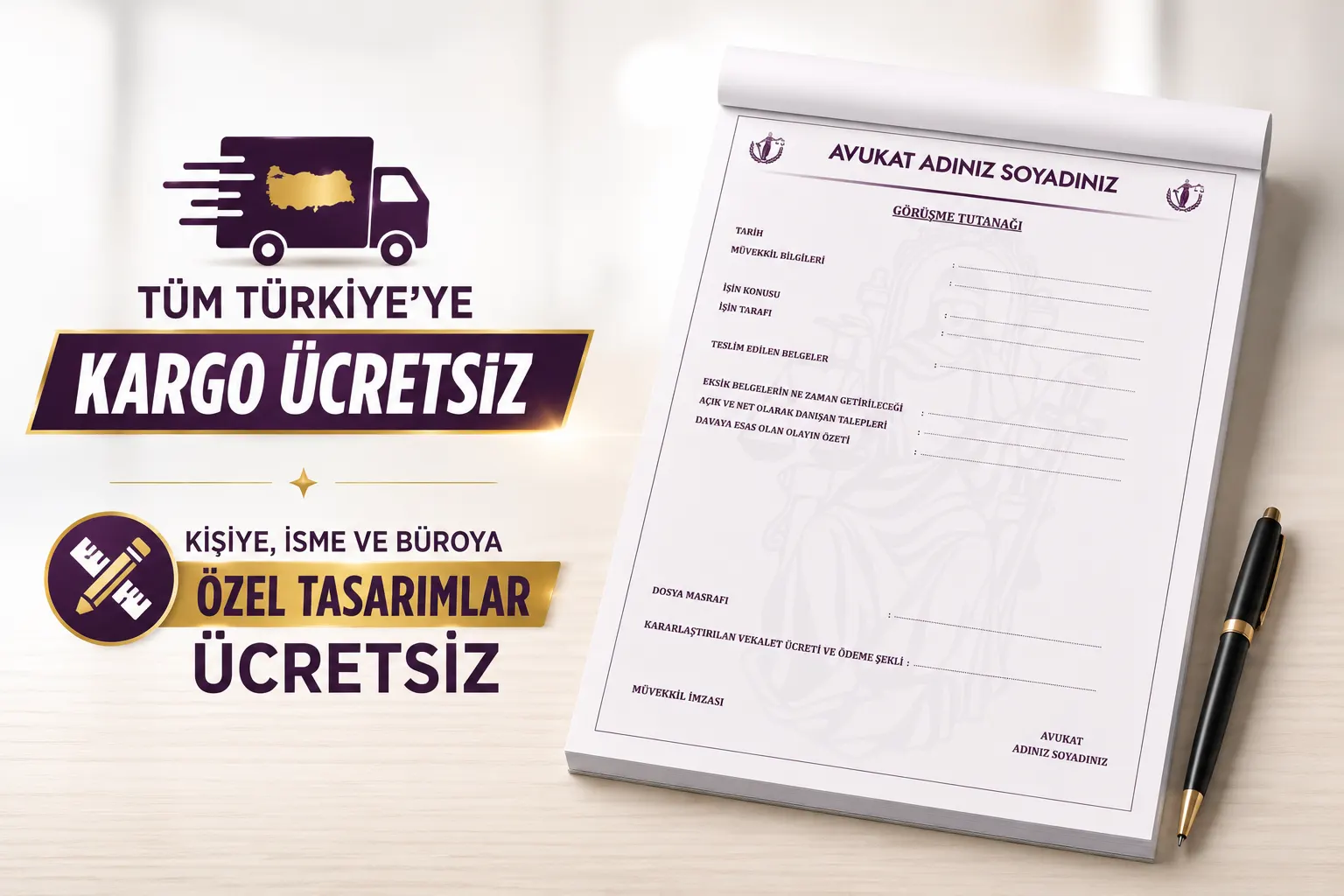 avukat görüşme tutanağı kargo tasarım ücretsiz banner poza