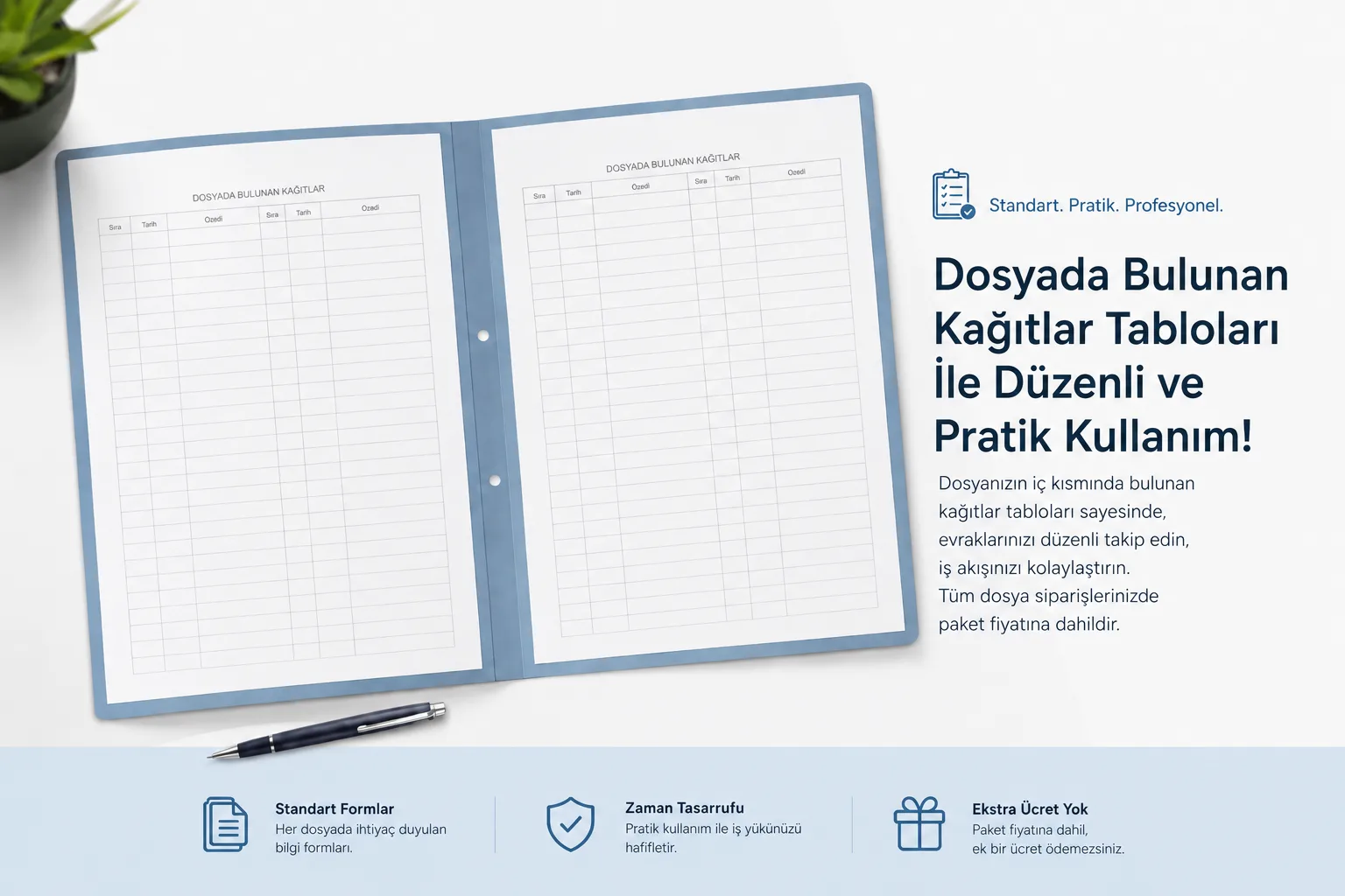 Avukat İcra Dosyası iç sayfa bannerı, dosyada bulunan kağıtlar tabloları ile düzenli ve pratik evrak takibi