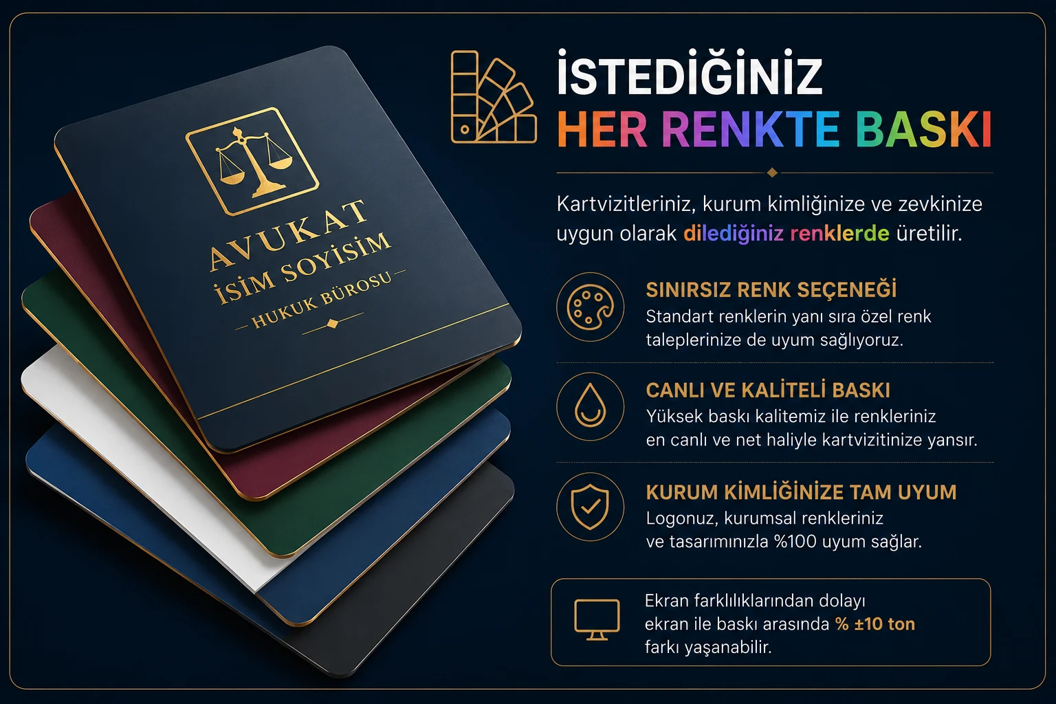 avukat kartvizit renk seçenekleri poza