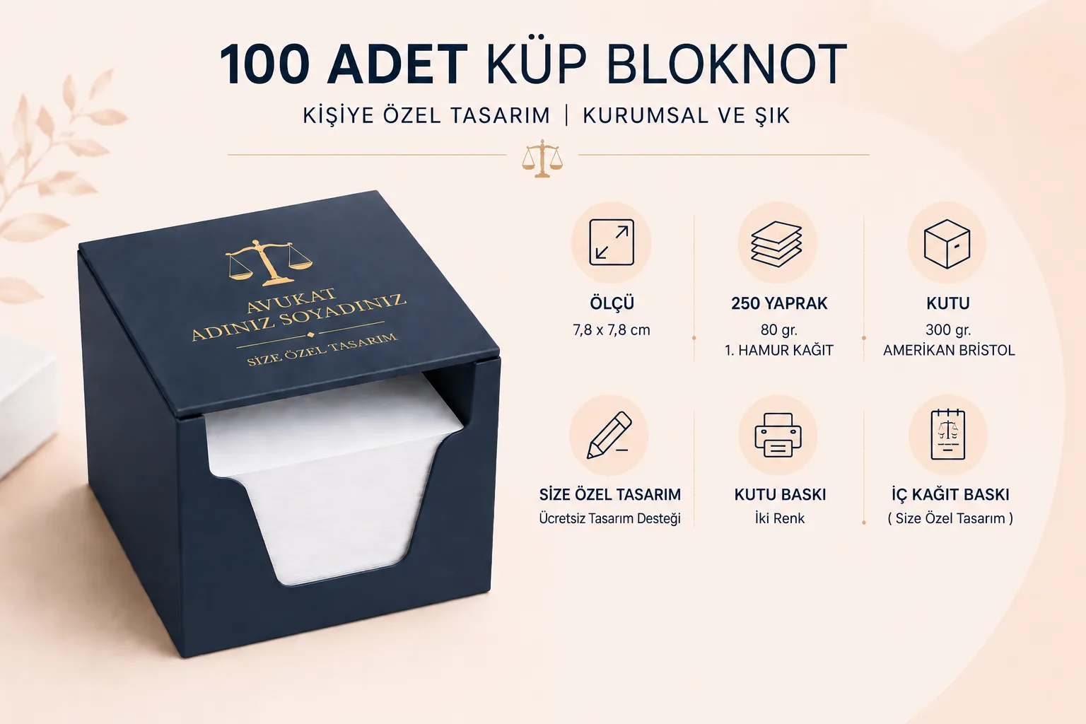 avukat küp bloknot 100 adet özellikleri banner poza