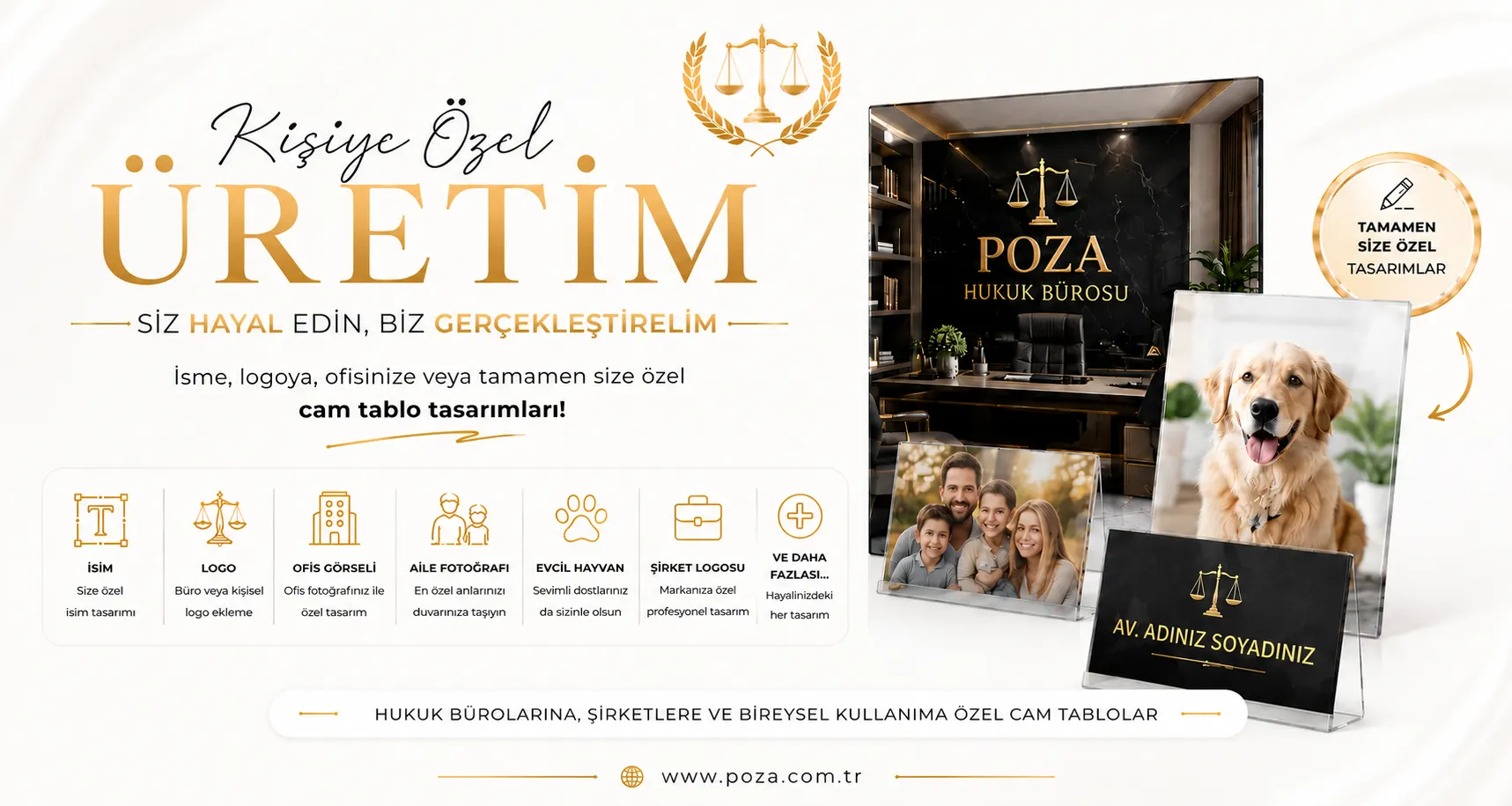 kişiye isme büroya özel cam tablo üretimi poza