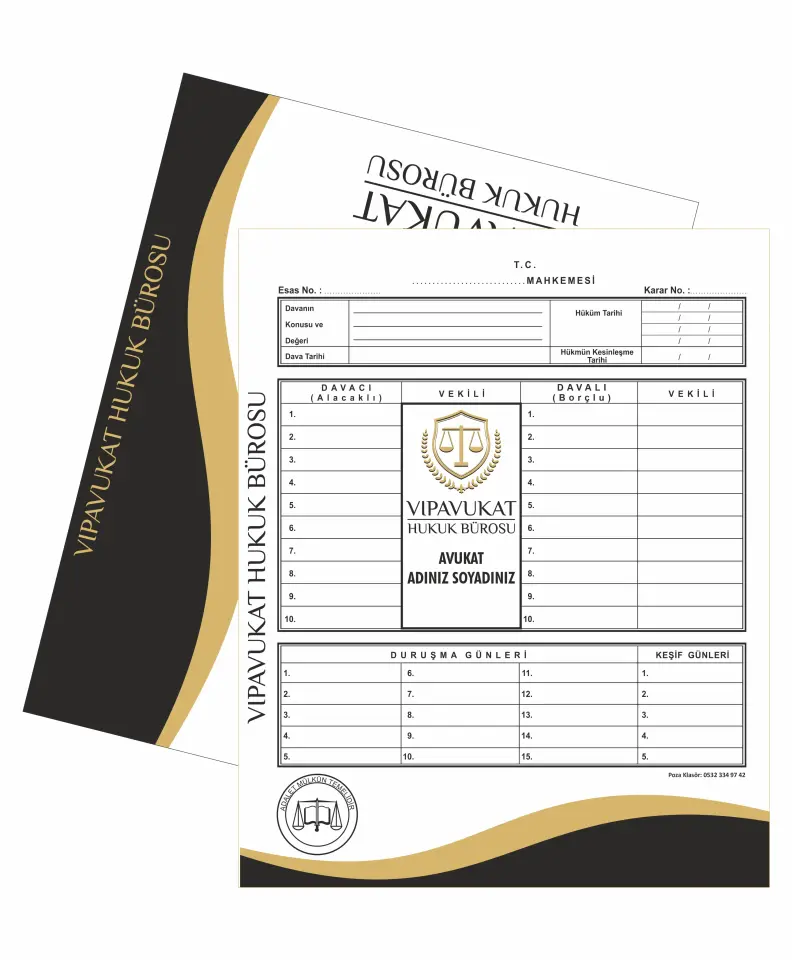 Avukat İcra Dosyası Model 109 siyah gold kuşak detaylı premium özel tasarım kişiye özel avukat icra dosyası