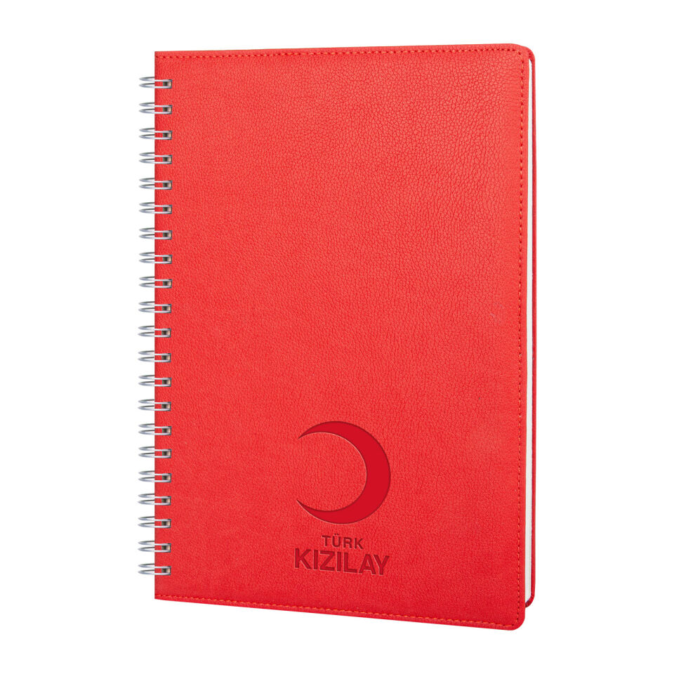 PLEVNE KIRMIZI KARELİ TARİHSİZ SPİRALLİ DEFTER (20x28 CM)