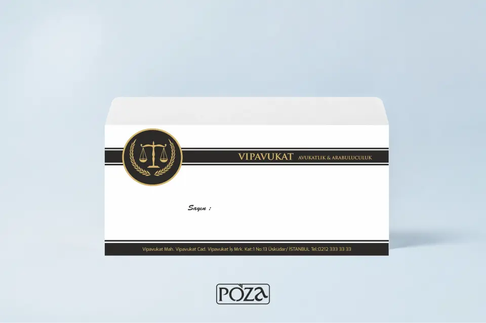 Avukat diplomat zarf model 114 siyah gold logo odaklı premium özel tasarım diplomat zarf