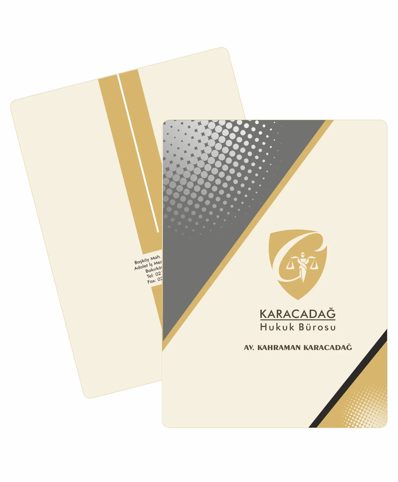 Avukat Cepli Dosya Model 105, krem, siyah, gri ve gold renklerde tasarlanmış, katlamalı cep sistemli, 300 gr Bristol kartondan üretilmiş premium avuka
