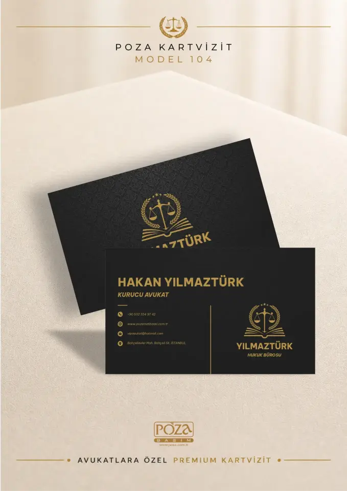 Avukat Kartvizit Model 104 Silver Paket