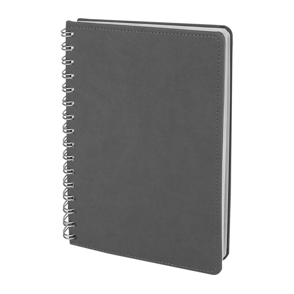 BATIKENT GRİ SPİRALLİ TARİHSİZ DEFTER (15X21 CM)