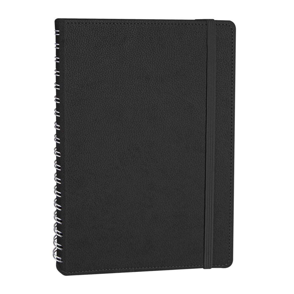 SÖĞÜTÖZÜ SİYAH SPİRALLİ TARİHSİZ DEFTER (17X24 CM)