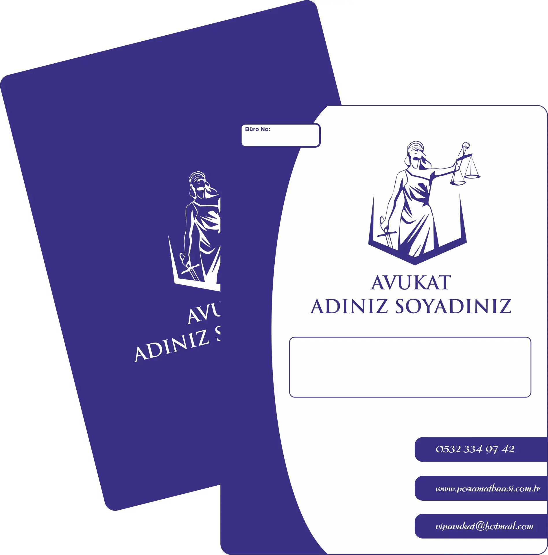 Avukat Büro Dosyası Model 135 1000 Adet (Her Şey Dahil Paket) - 400 gr Ekstra Kalın Premium Amerikan Bristol Karton - Klasöre Takılabilen ( Kuşgözülü )