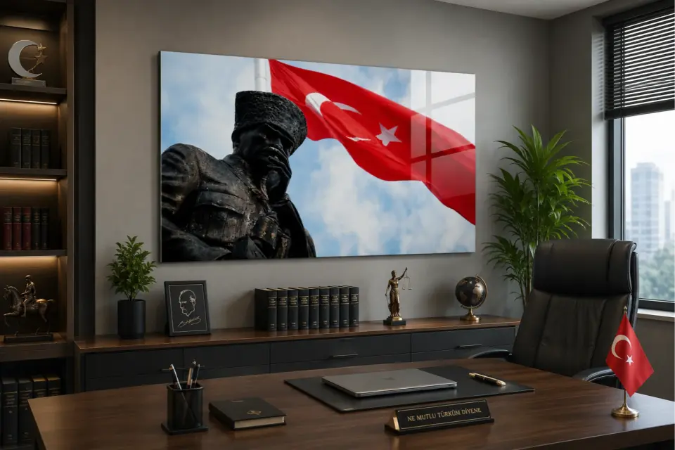 Anıtkabir Atatürk heykeli cam tablo