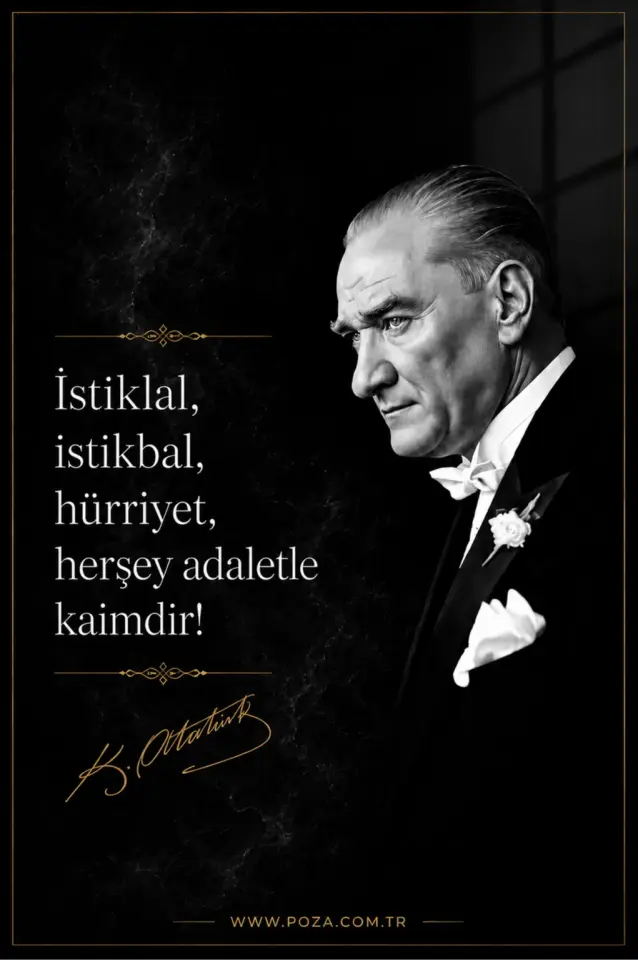 Atatürk adalet sözü cam tablo