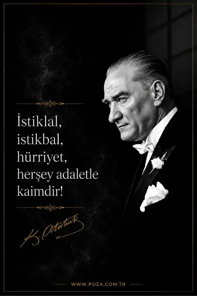 Hukuk Sözleri Cam Tablo - ''İstiklal, İstikbal, Hürriyet, Her Şey Adaletle Kaimdir'' 14 * 20