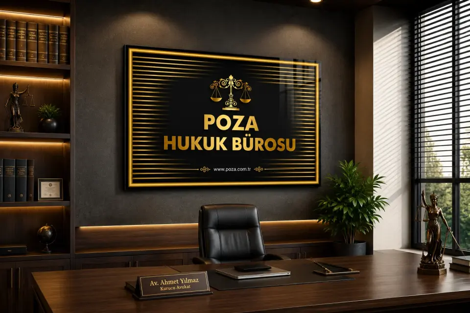 avukat hukuk bürosu büro logolu cam tablo kişiye isme büroya özel tasarım poza