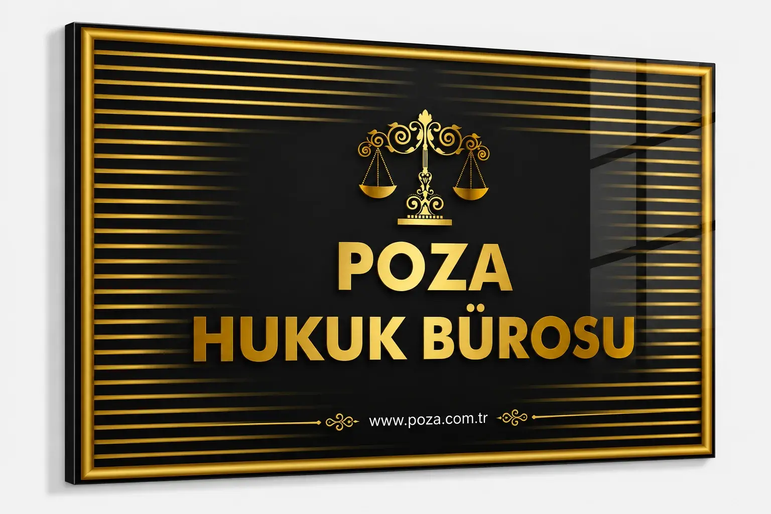 avukat hukuk bürosu büro logolu cam tablo kişiye isme büroya özel tasarım poza