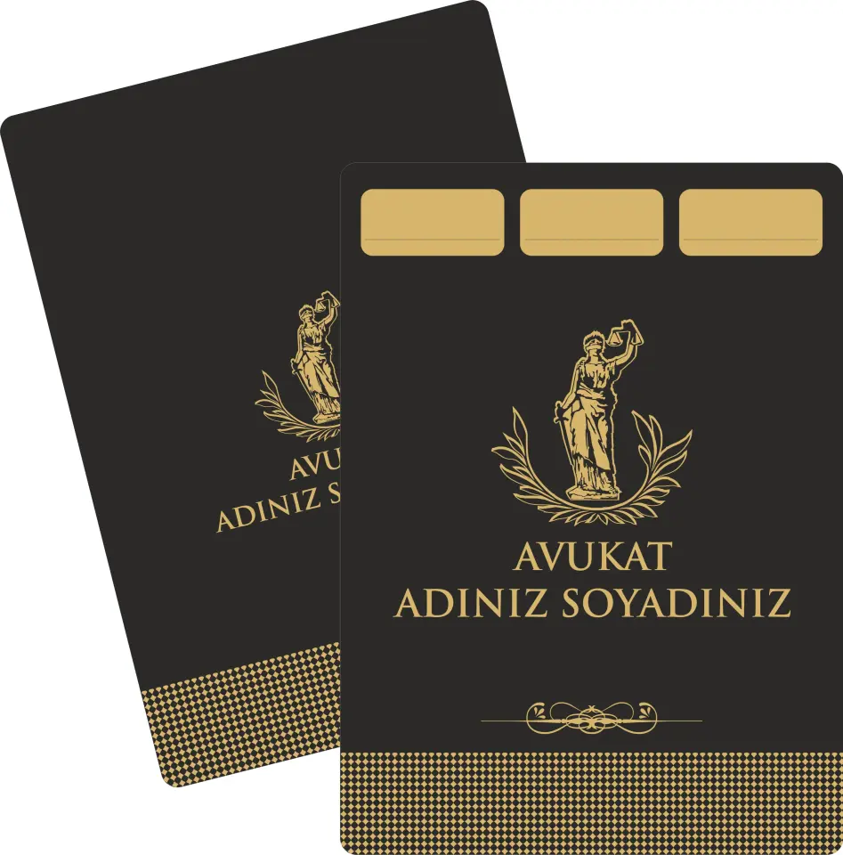 Avukat büro dosyası model 143 siyah gold themis logolu kişiye özel premium hukuk dosyası tasarımı