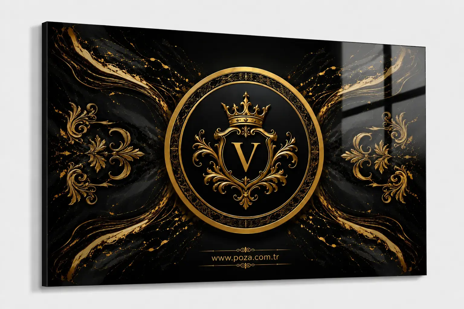 VIP cam tablo ile lüks dekorasyona sahip modern yönetici ofisi