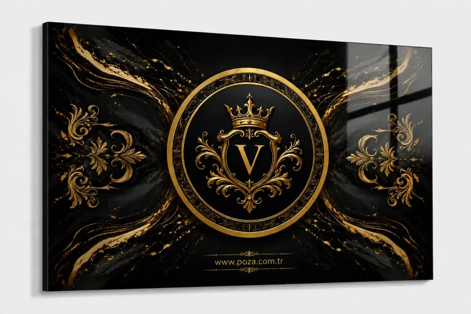 VIP cam tablo ile lüks dekorasyona sahip modern yönetici ofisi